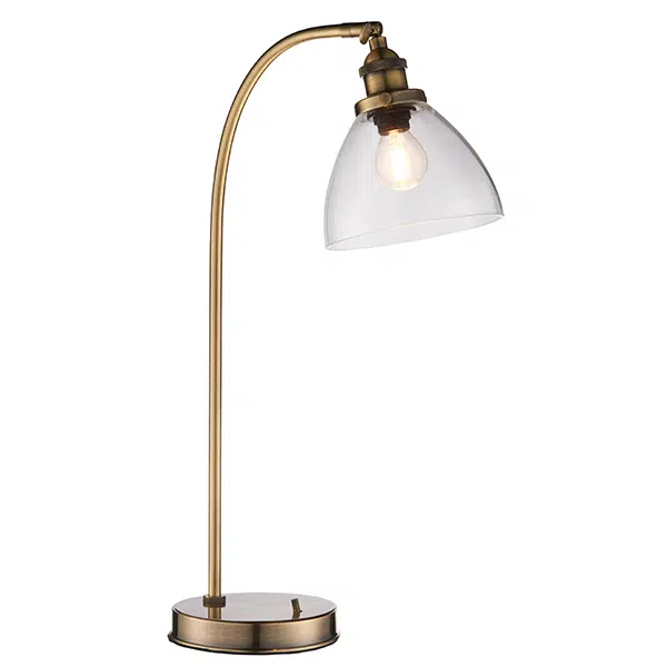 resto industrial style table lamp antique brass
