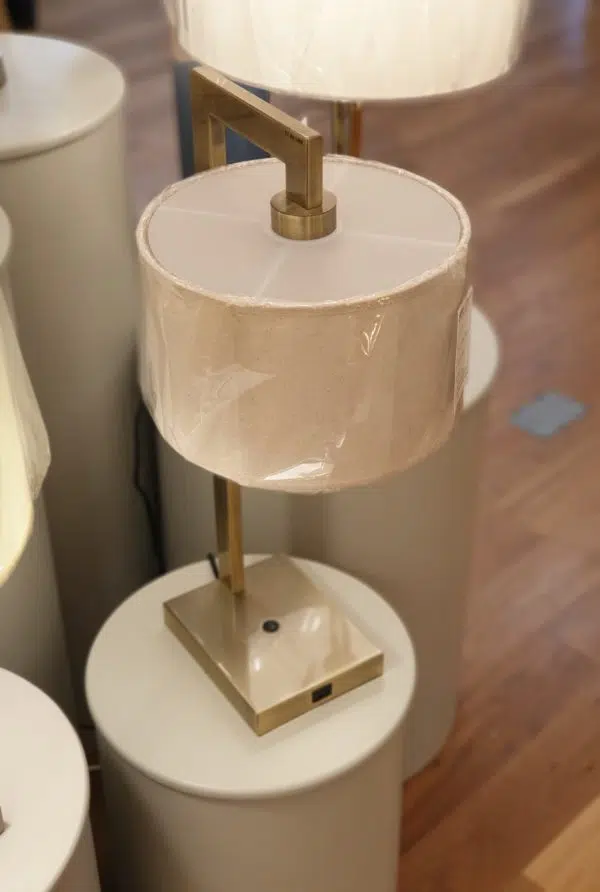 stylish hanging arm table lamp with usb antique brass - Stillorgan Decor