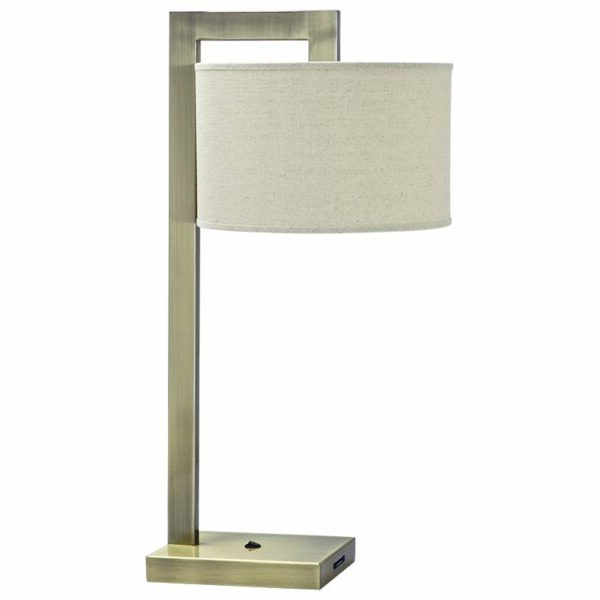 stylish hanging arm table lamp with usb antique brass