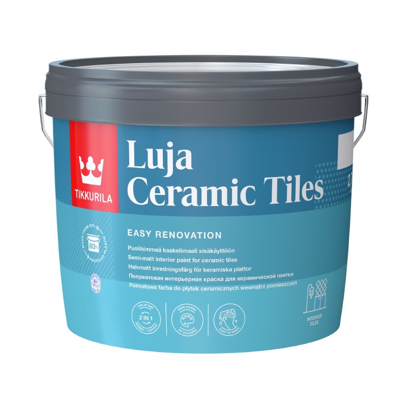 Tikkurila Luja keraminių sienų plytelių dažai 1 „Tikkurila Luja“ keraminių sienų plytelių dažai Stillorgan Decor