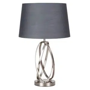 beautiful curved table lamp satin chrome