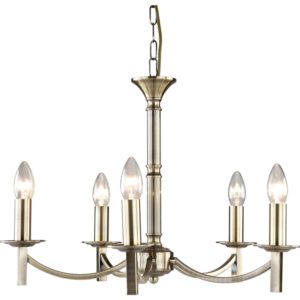 simple elegant 5 light chandelier antique brass - Stillorgan Decor