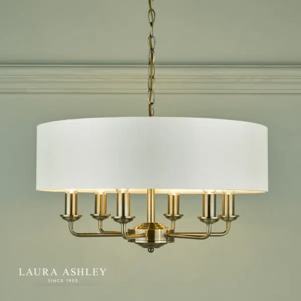 laura ashley sorrento 6 light pendant antique brass - Stillorgan Decor