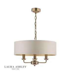 laura ashley sorrento 3 light pendant antique brass - Stillorgan Decor