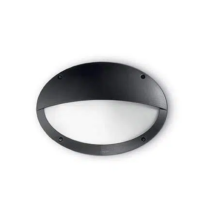 modern oval half opal wall light black - Stillorgan Decor