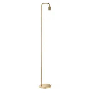 mid century clean line floor lamp - brushed brass