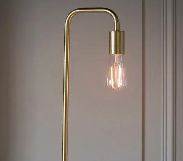 mid century clean line floor lamp brushed brass - Stillorgan Decor