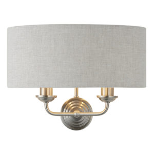 elegant 2 wall light - brushed chrome