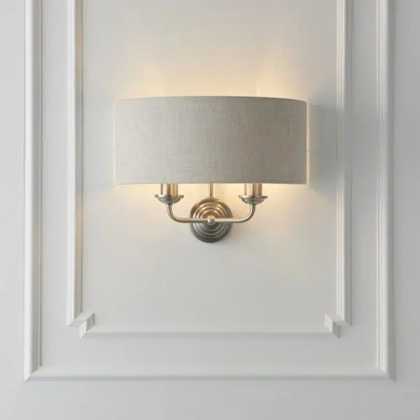 elegant 2 wall light - brushed chrome - Stillorgan Decor