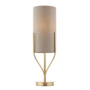 opulent shaded table lamp satin brass