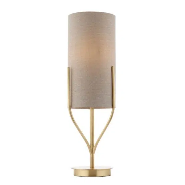 opulent shaded table lamp satin brass