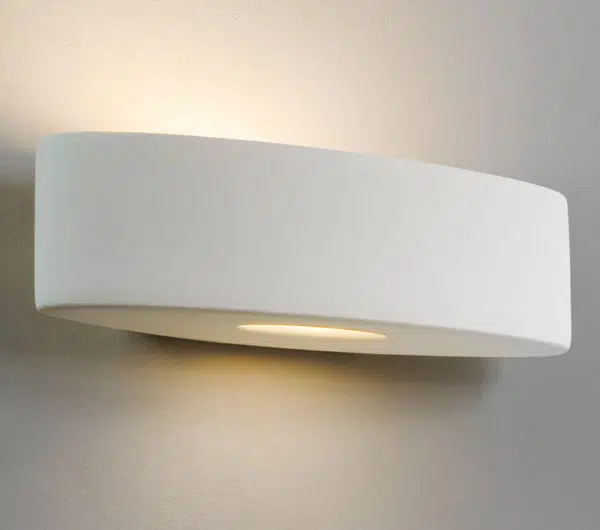 oval ceramic wall light - white - Stillorgan Decor