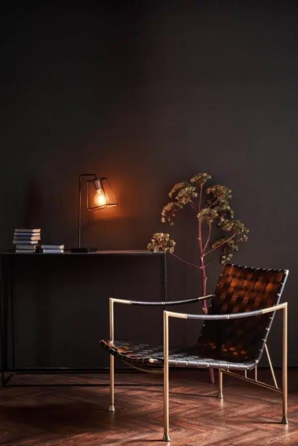 industrial style cage table lamp black and copper - Stillorgan Decor