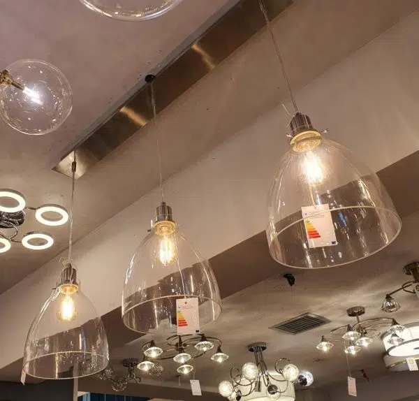 simple stylish 3 glass shade ceiling pendant - Stillorgan Decor