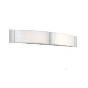 sleek curved 2 light led shaver light - chrome - Stillorgan Decor