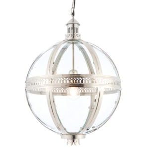 opulent spherical pendant polished pewter - Stillorgan Decor