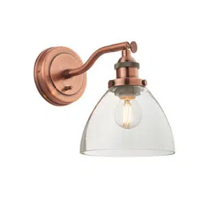 resto industrial style wall light - copper