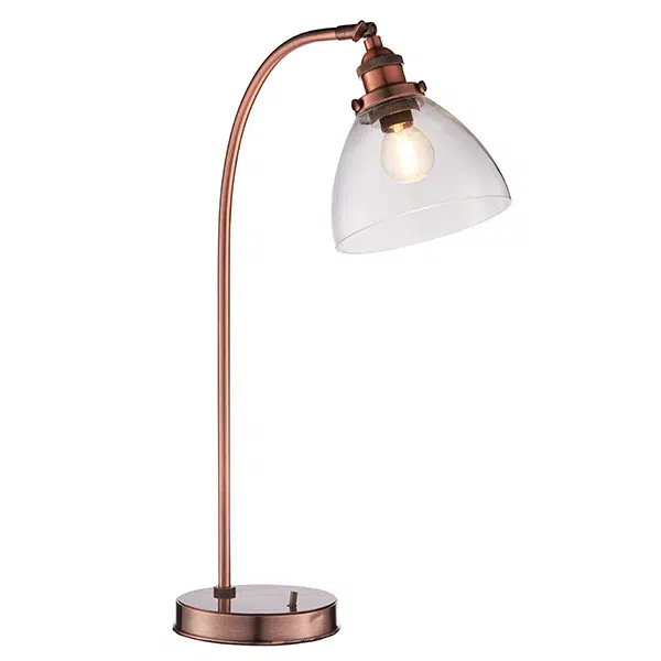 Industrial copper on sale table lamp