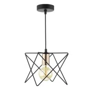 midi industrial style single light pendant copper black - Stillorgan Decor