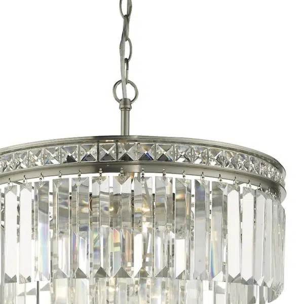 crystal 4 light chandelier nickel silver - Stillorgan Decor