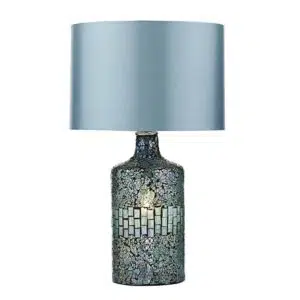 mosaic transparent base blue table lamp with blue shade