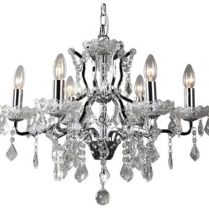 classical chrome 6 light chandelier - Stillorgan Decor