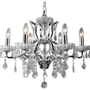 classical chrome 6 light chandelier - Stillorgan Decor