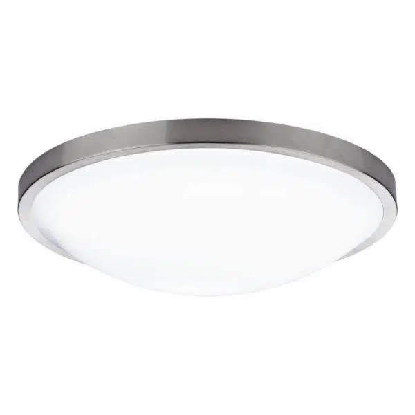 acrylic flush bathroom ceiling light - satin chrome trim - Stillorgan Decor