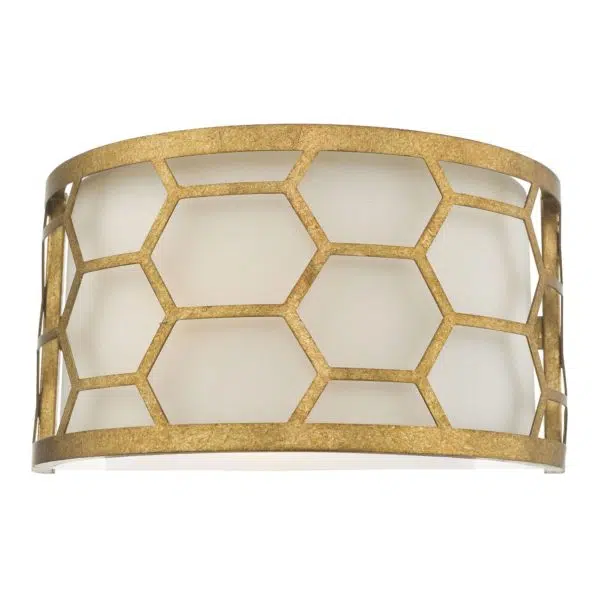 gold leaf metal wall light with ivory shade - Stillorgan Decor