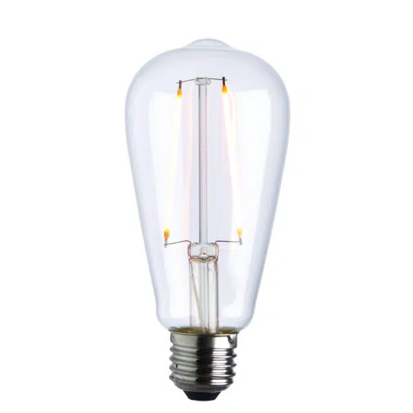 Filament LED Clear 2W E27 2200k Warm White - Stillorgan Decor