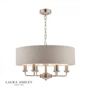 laura ashley sorrento 6 light pendant silver - Stillorgan Decor