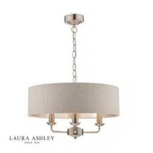 laura ashley sorrento 3 light pendant silver - Stillorgan Decor