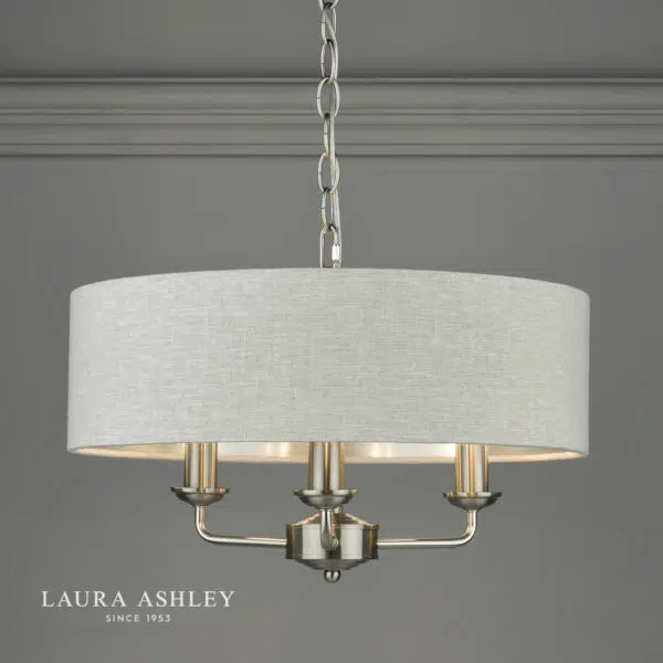 laura ashley sorrento 3 light pendant silver - Stillorgan Decor