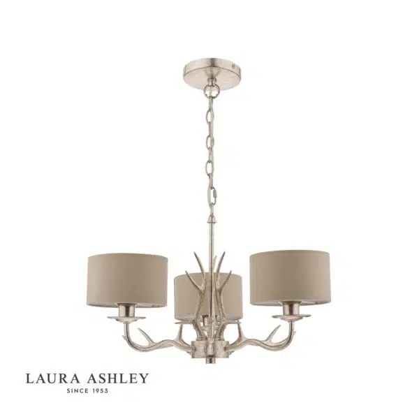laura ashley mulroy 3 light antler pendant - Stillorgan Decor