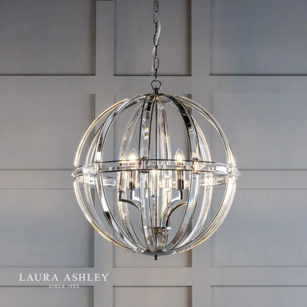 laura ashley aiden glass globe 5 light - Stillorgan Decor
