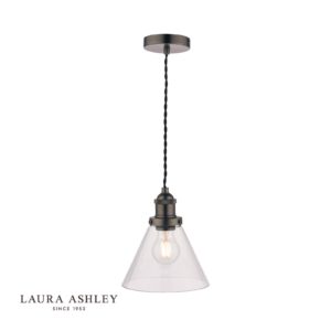 laura ashley isaac single light antique nickel - Stillorgan Decor