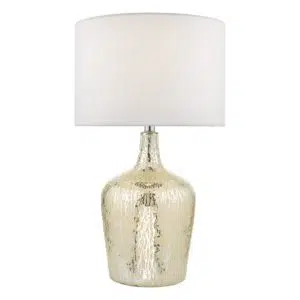 dual light silver glass base table lamp