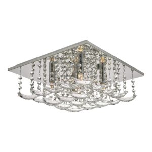 curved crystal semi flush ceiling light - Stillorgan Decor