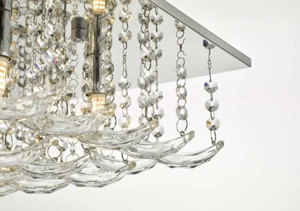 curved crystal semi flush ceiling light - Stillorgan Decor