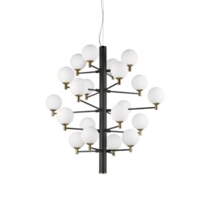 modern 20 opál gömb alakú fekete mennyezeti függeszték - Stillorgan Decor