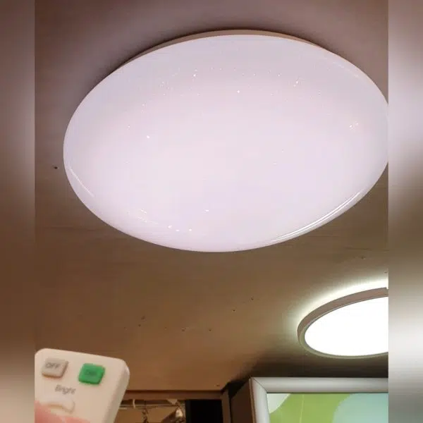 remote controlled speckled round led ceiling light medium - Stillorgan Decor
