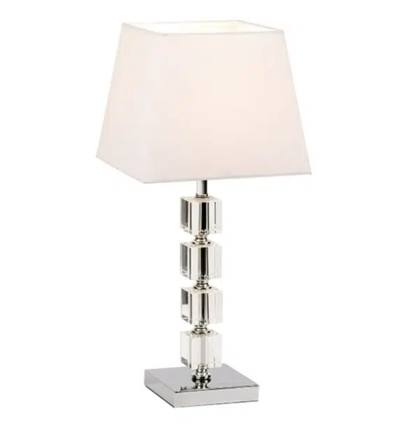 stacked cubes stylish table lamp polished chrome silver