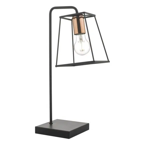 industrial style cage table lamp black and copper