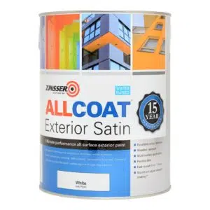 allcoat exterior water based satin white/black - Stillorgan Decor