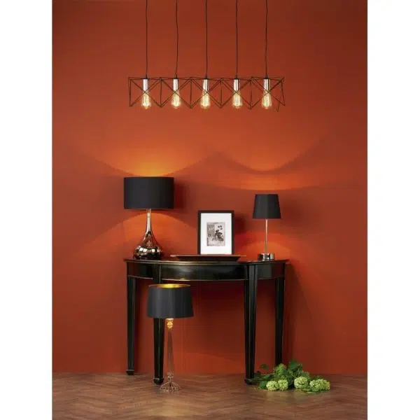 midi industrial style 5 light pendant copper black - Stillorgan Decor