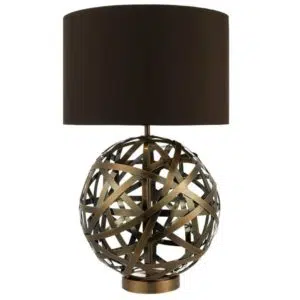 atlas ball style copper table lamp