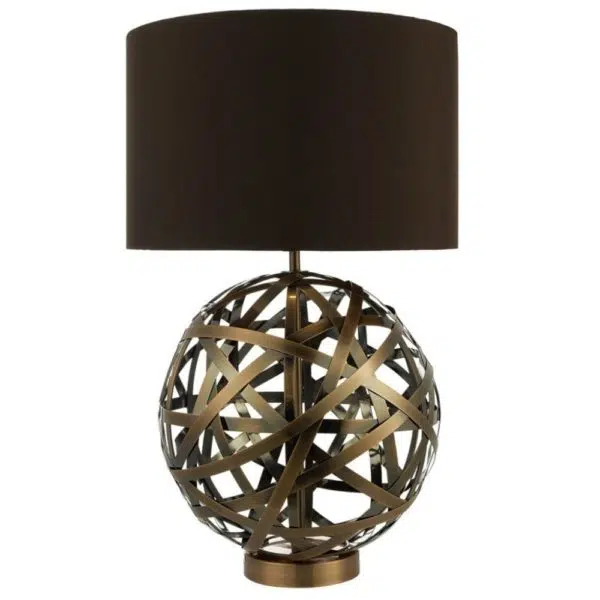 atlas ball style copper table lamp