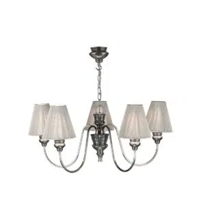 bespoke pewter 5 light shaded chandelier - Stillorgan Decor