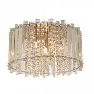 elegant semi flush triangular crystal ceiling light - Stillorgan Decor