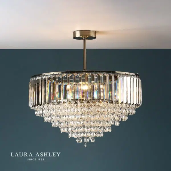 laura ashley vienna crystal light antique brass - Stillorgan Decor